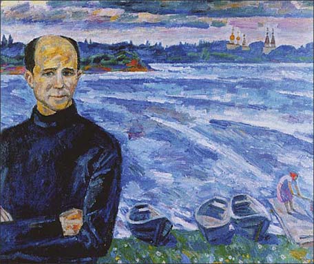 Эдуард Браговский. Николай Рубцов в Ферапонтове. 1999. Холст, масло.