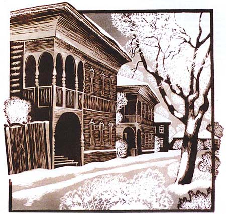 Юрий Воронов. Зимний пейзаж. Вологда. Из серии Лирика Рубцова. 1981 г.
