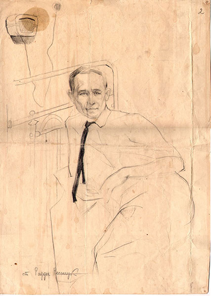 Н. Рубцов. Рисунок Радды Ресенчук. Бумага, карандаш, 1960-е годы.