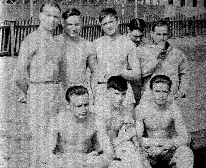 Николай Рубцов - крайний справа. Североморск. 1958 г.