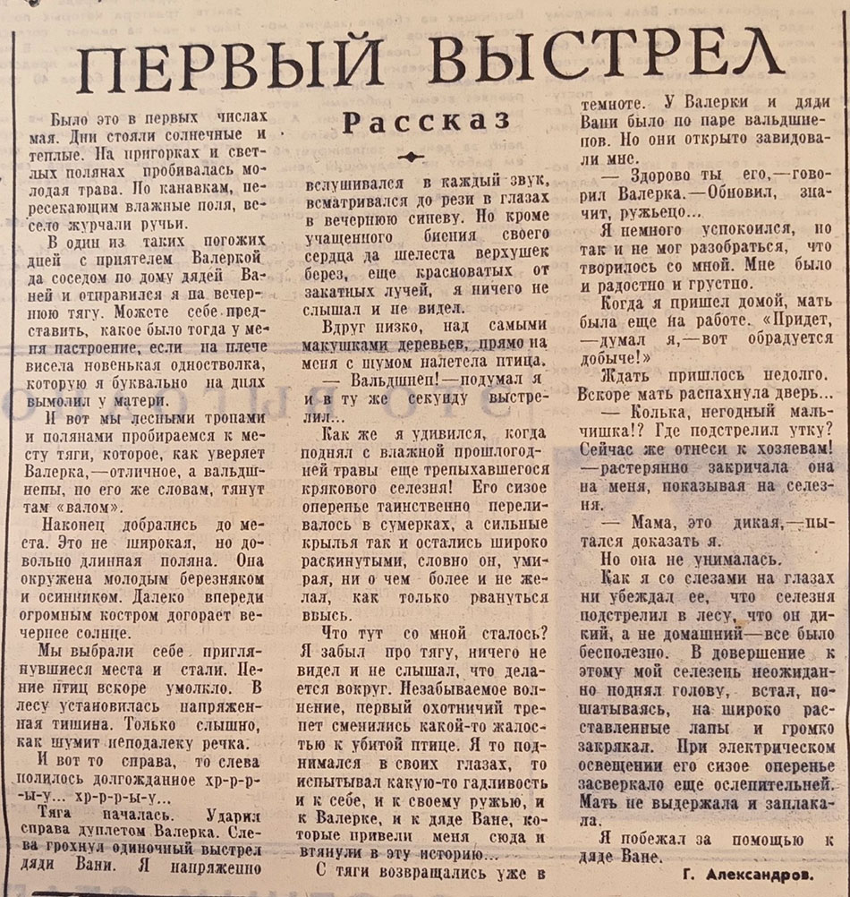 газетная публикация